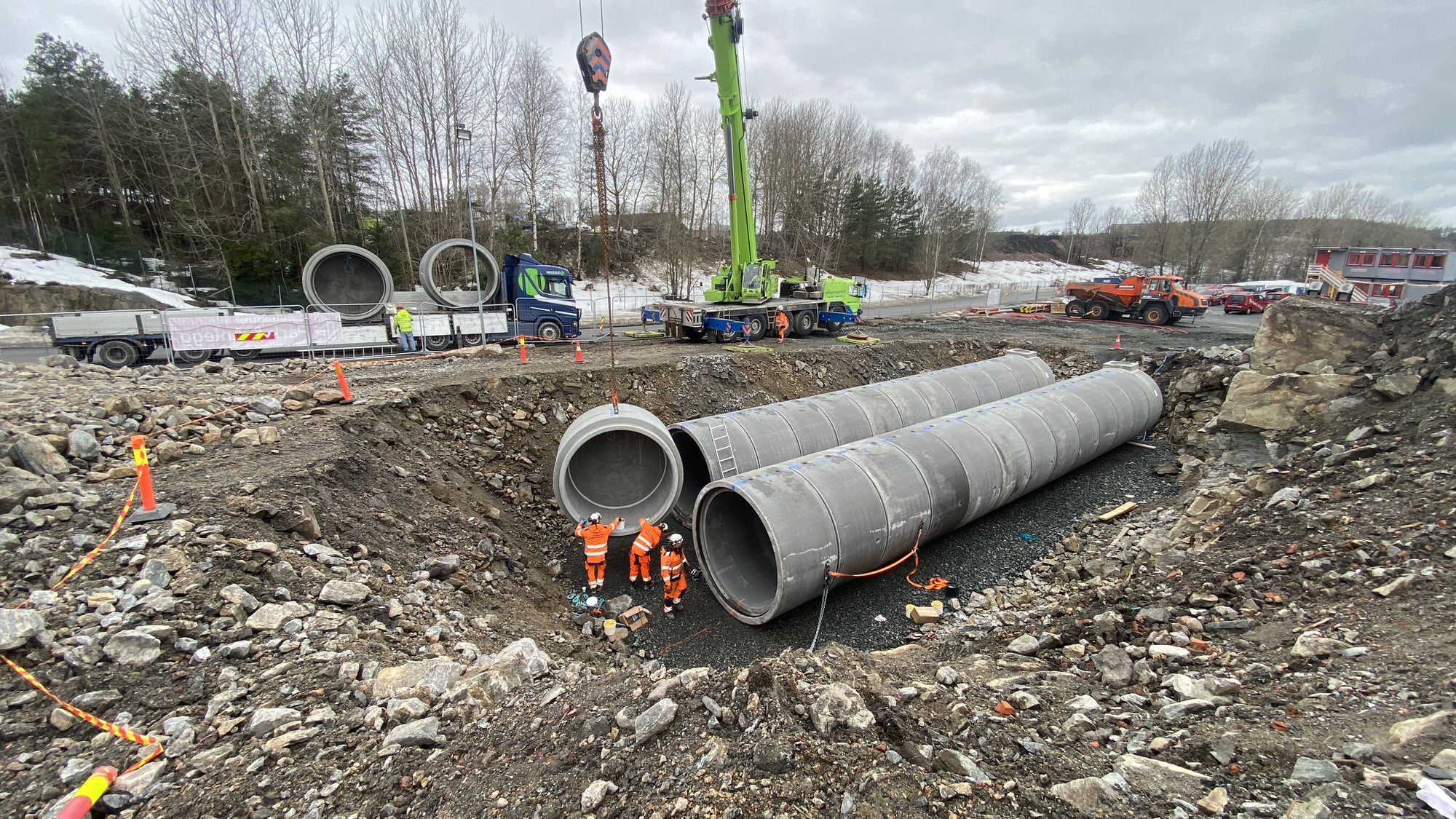 180 m3 brannvannstank med DN2400 igT-betongrør